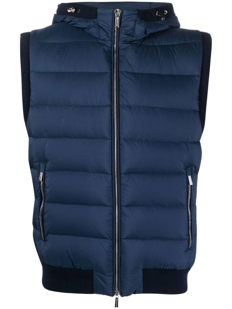 Moorer quilted-finish padded gilet - Blue von Moorer