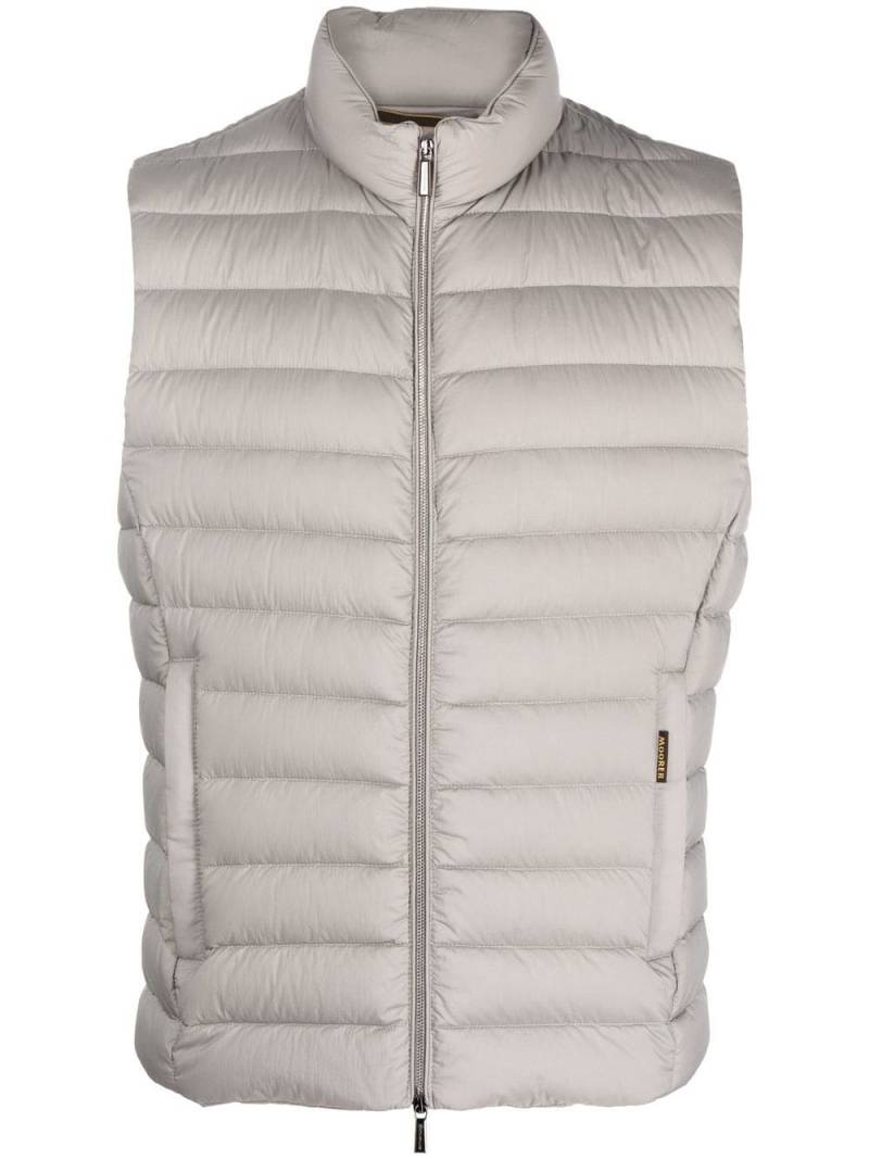 Moorer quilted-finish zip-up gilet - Neutrals von Moorer