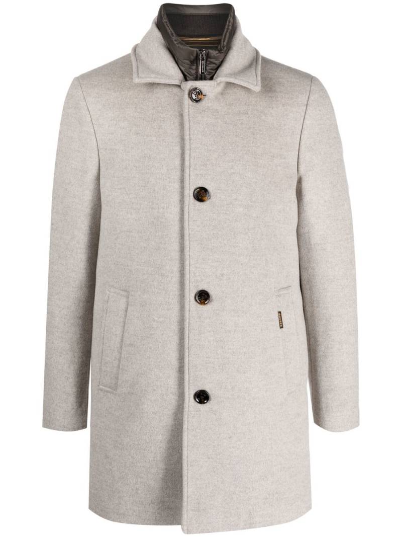 Moorer quilted single-breasted coat - Neutrals von Moorer