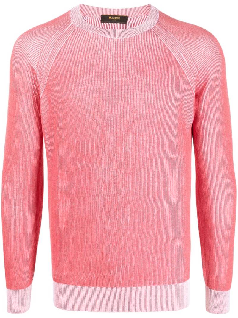 Moorer raglan-sleeve ribbed sweatshirt - Red von Moorer