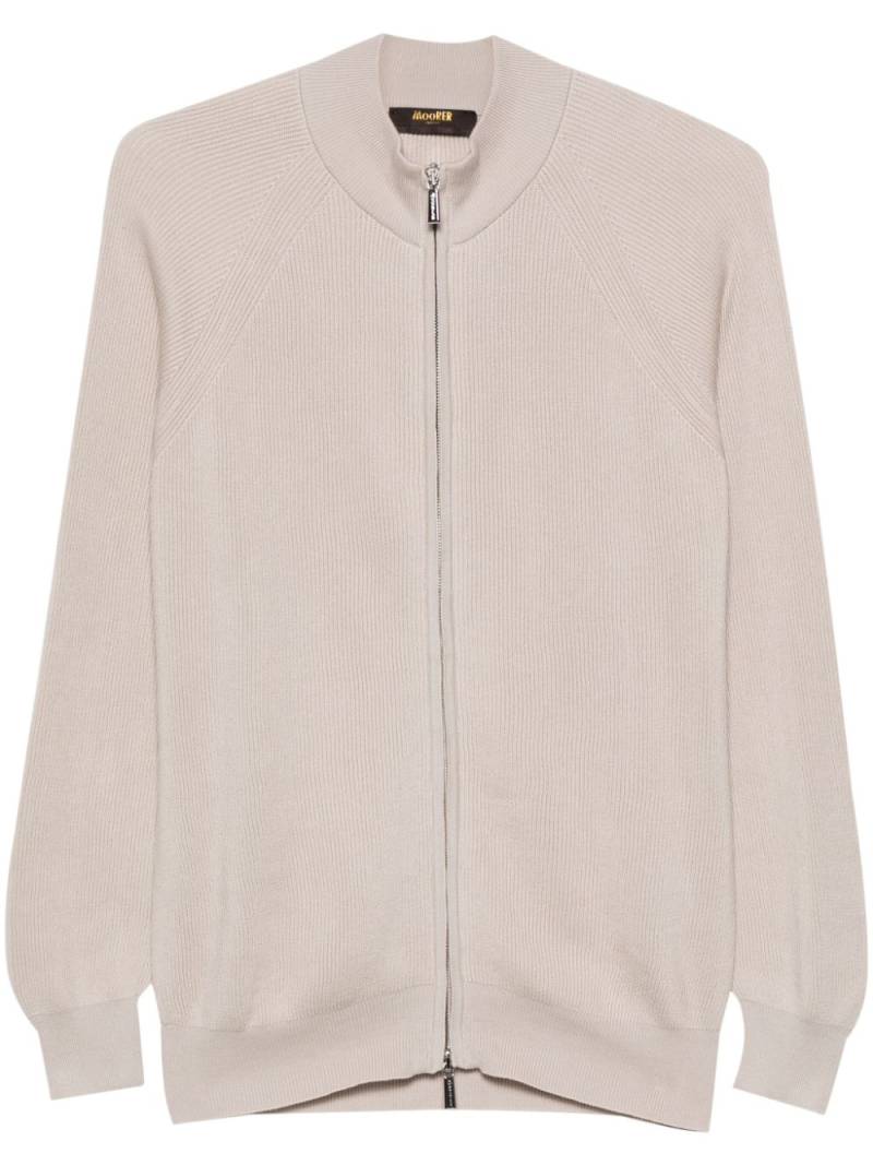 Moorer ribbed zipped cardigan - Neutrals von Moorer