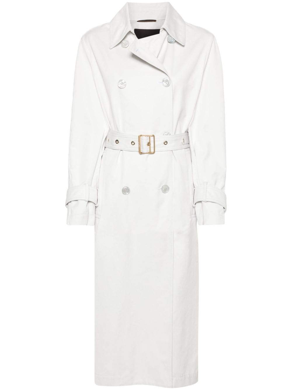 Moorer twill double-breasted trench coat - White von Moorer