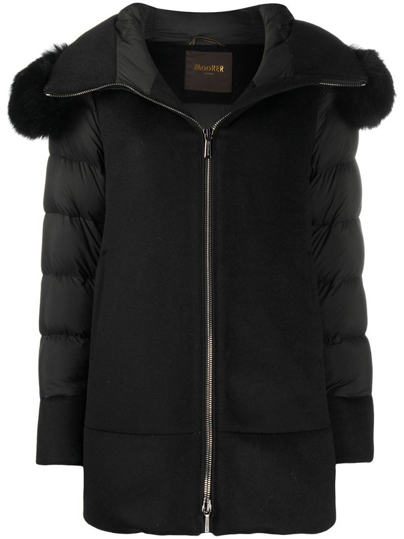 Moorer zip-front padded coat - Black von Moorer