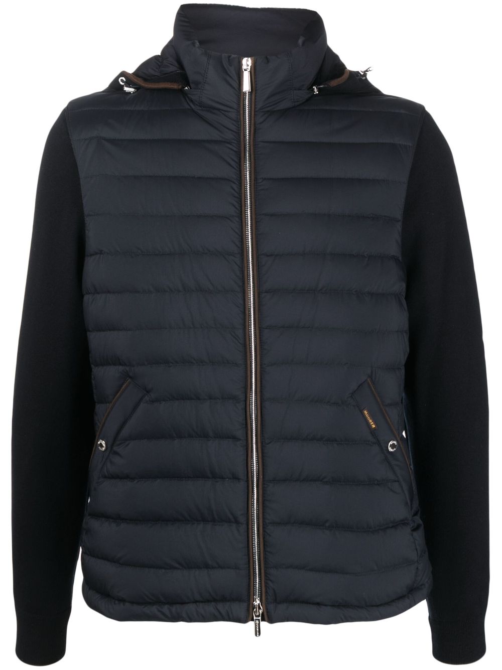 Moorer zip-up padded hooded jacket - Blue von Moorer