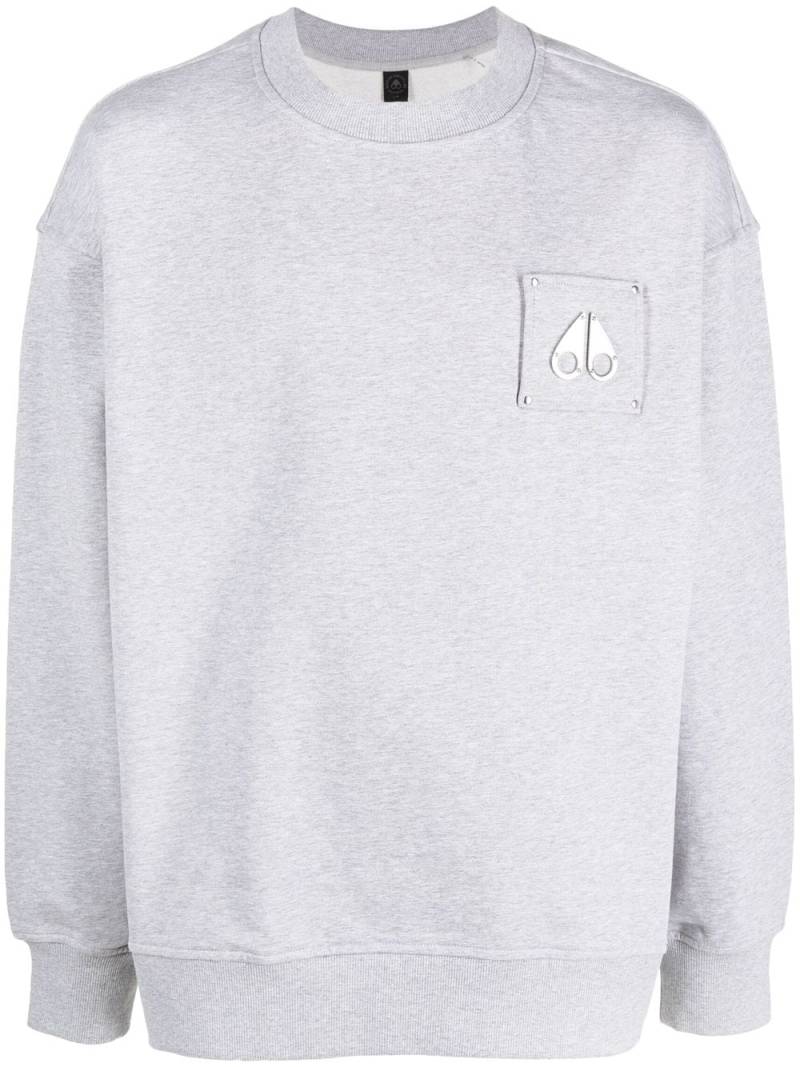 Moose Knuckles chest logo-patch detail sweatshirt - Grey von Moose Knuckles