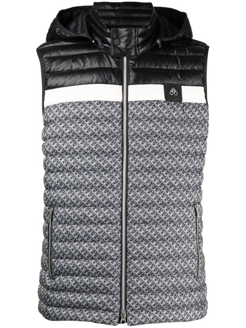 Moose Knuckles logo jacquard padded gilet - Black von Moose Knuckles