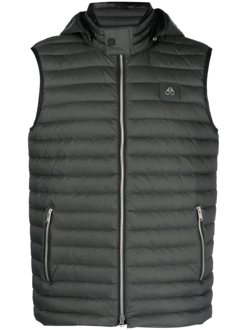 Moose Knuckles zip-up hooded gillet - Grey von Moose Knuckles