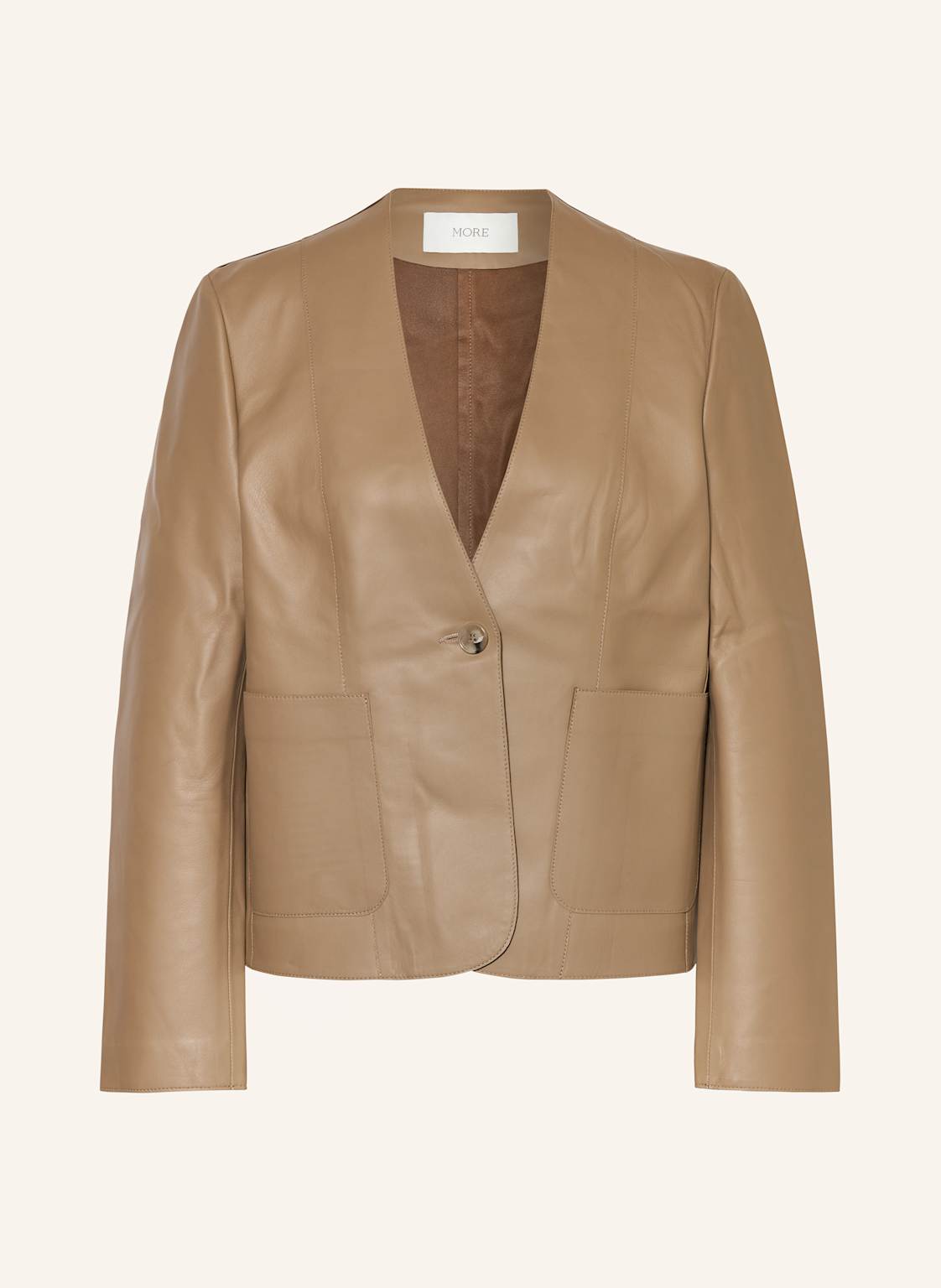 More Leder-Blazer beige von More