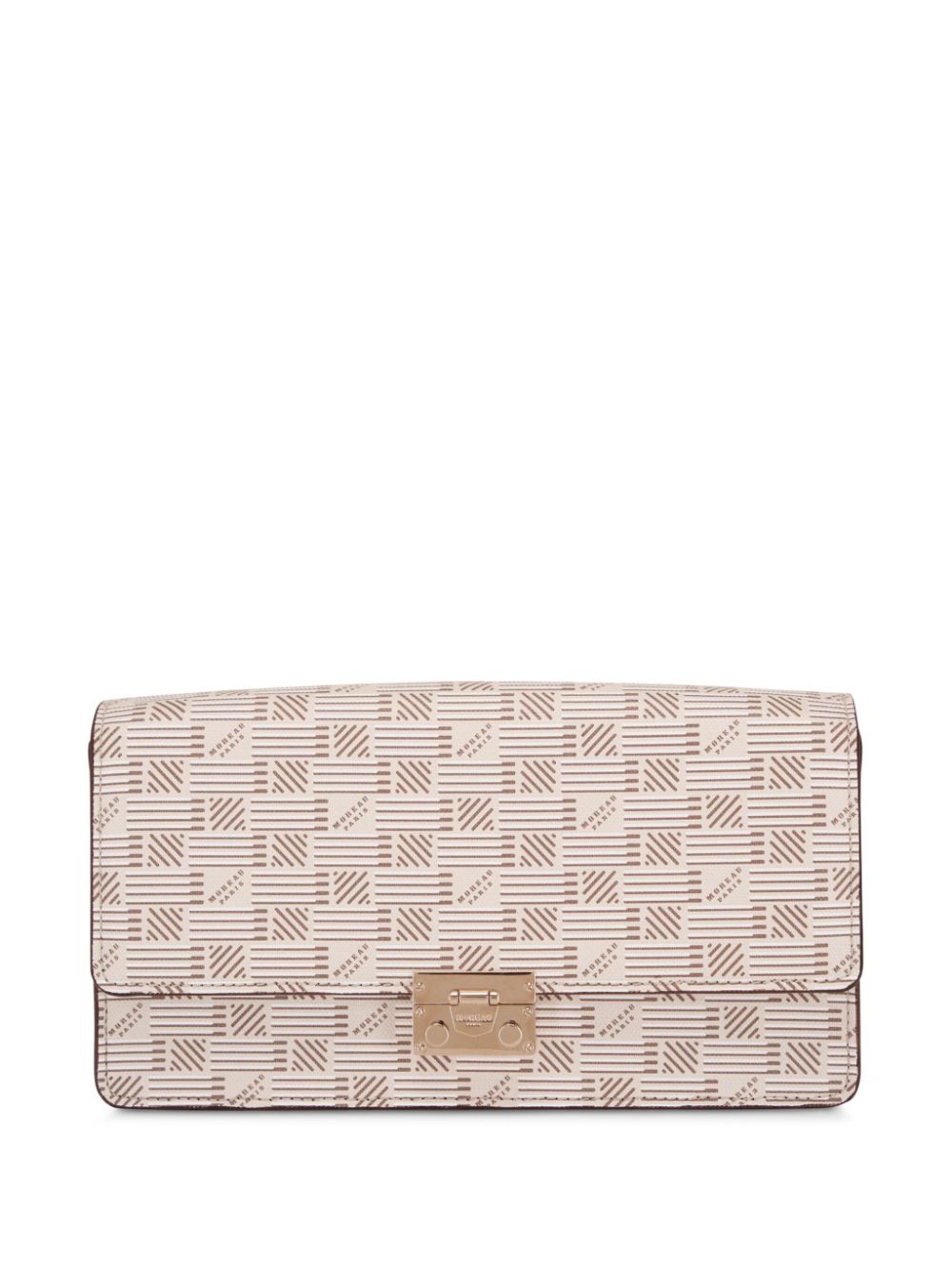 Moreau Gigi logo-print clutch bag - Neutrals von Moreau