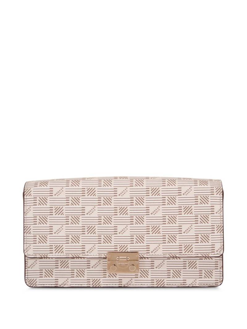 Moreau Gigi logo-print clutch bag - Neutrals von Moreau