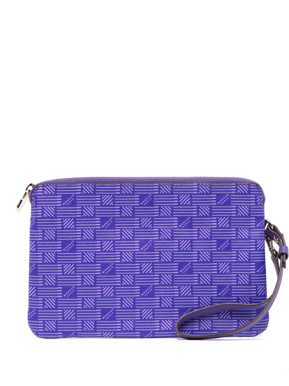 Moreau monogram-pattern leather clutch bag - Purple von Moreau