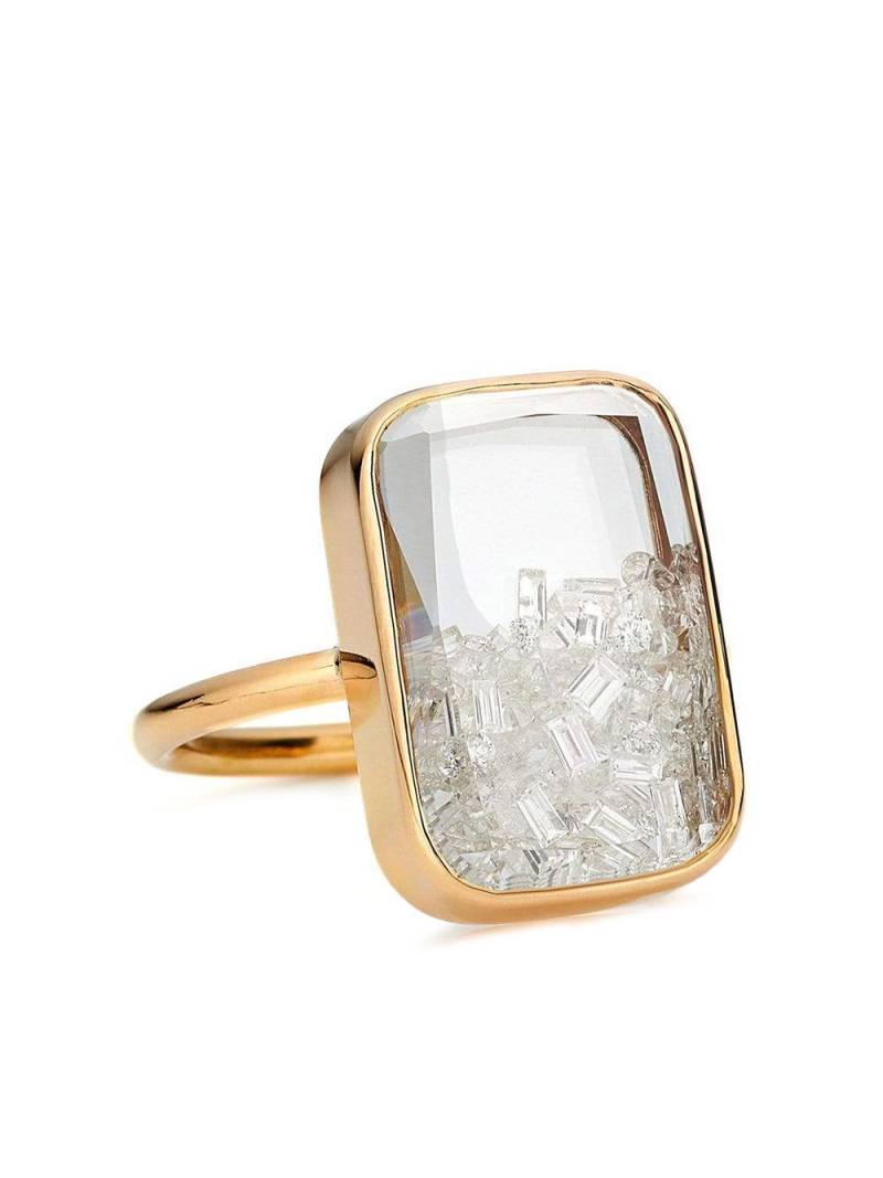 Moritz Glik 18kt yellow gold rectangular diamond shaker ring von Moritz Glik