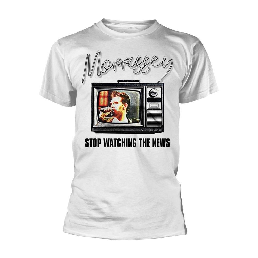 Stop Watching The News Tshirt Damen Weiss L von Morrissey