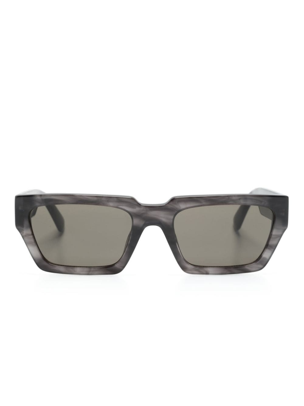 Moschino Eyewear rubberised-logo rectangle-frame sunglasses - Grey von Moschino Eyewear