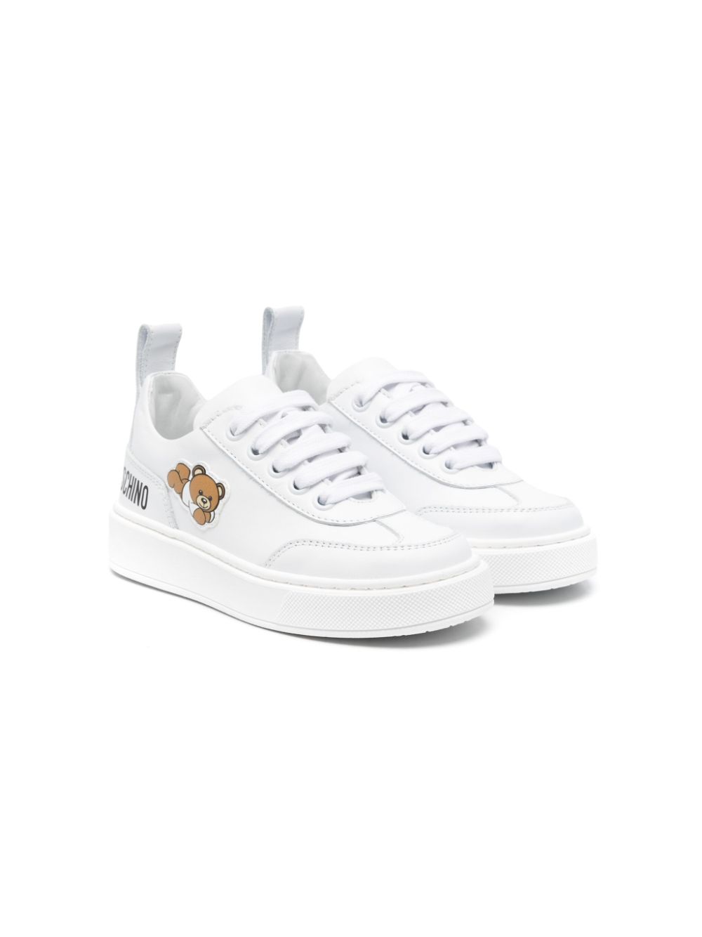 Moschino Kids Leo Teddy-motif sneakers - White von Moschino Kids