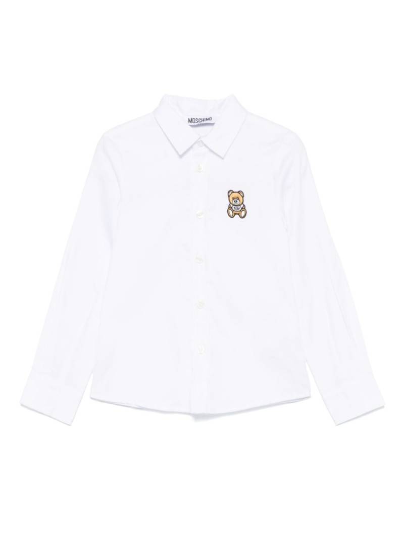 Moschino Kids Leo Teddy-patch shirt - White von Moschino Kids