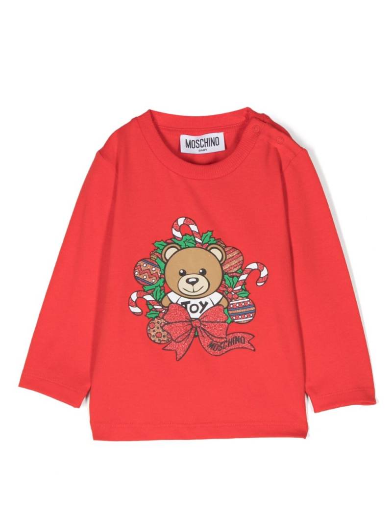 Moschino Kids Leo Teddy-print sweatshirt - Red von Moschino Kids