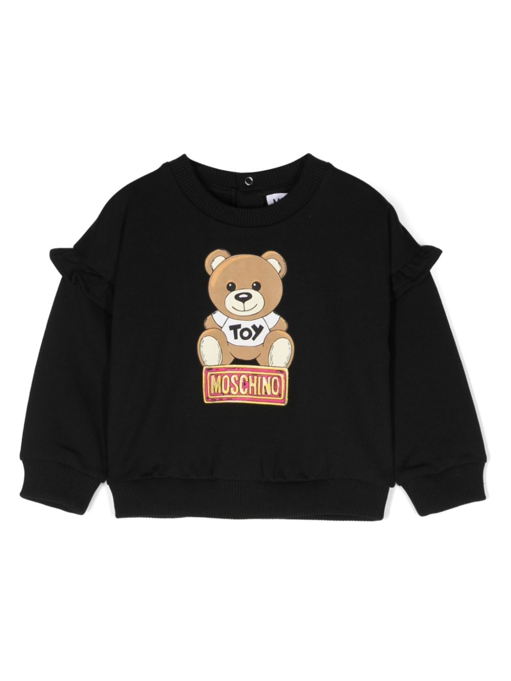 Moschino Kids Leo Teddy-printed ruffle-detailed sweatshirt - Black von Moschino Kids