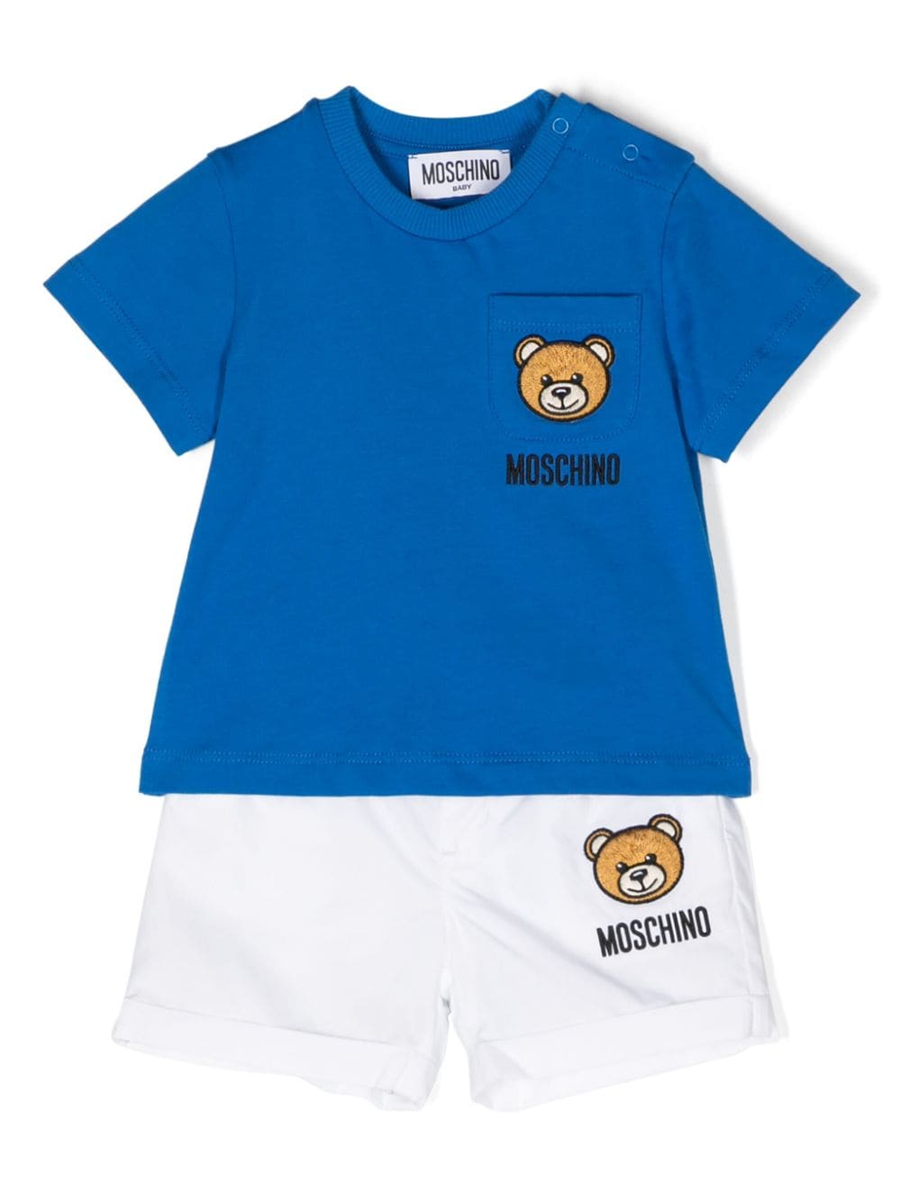 Moschino Kids Teddy Bear T-shirt and shorts set - Blue von Moschino Kids