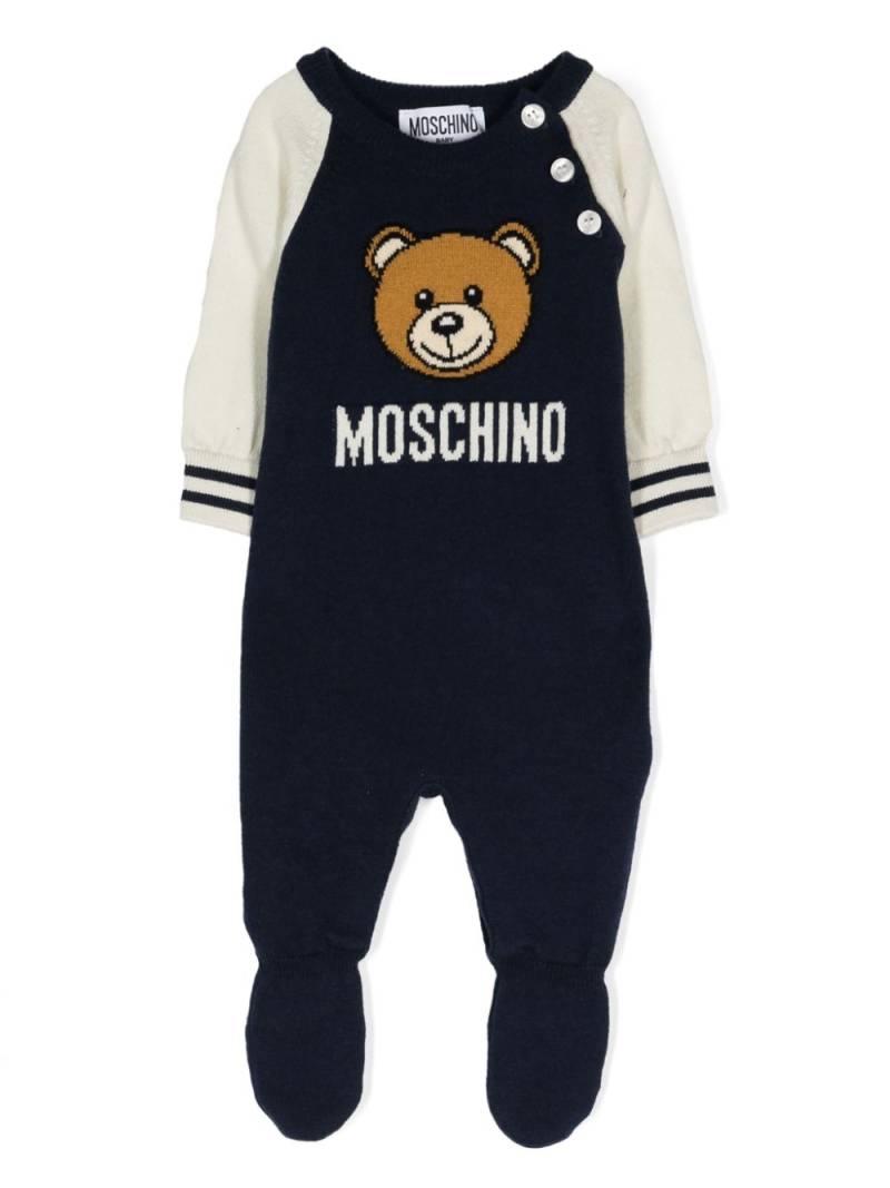 Moschino Kids Teddy Bear babygrow - Blue von Moschino Kids