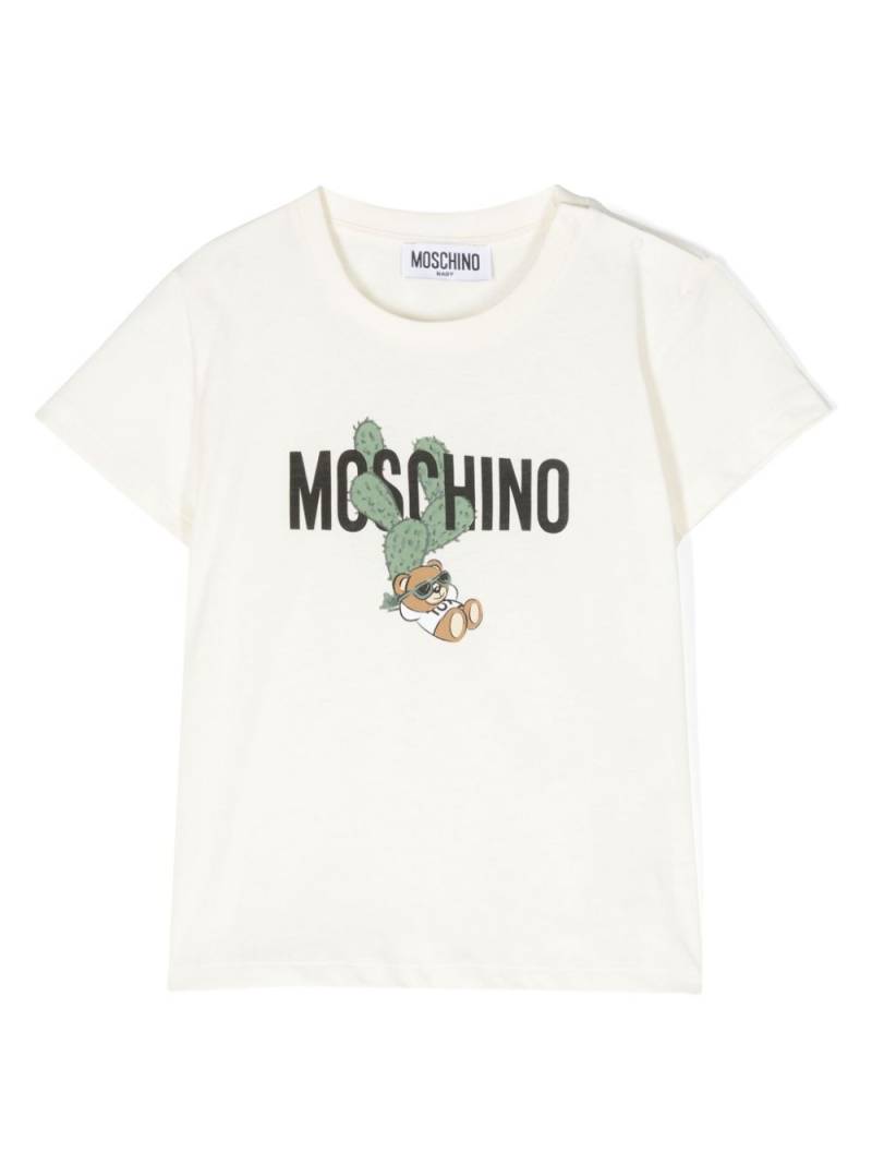 Moschino Kids Teddy Bear cotton T-shirt - Neutrals von Moschino Kids