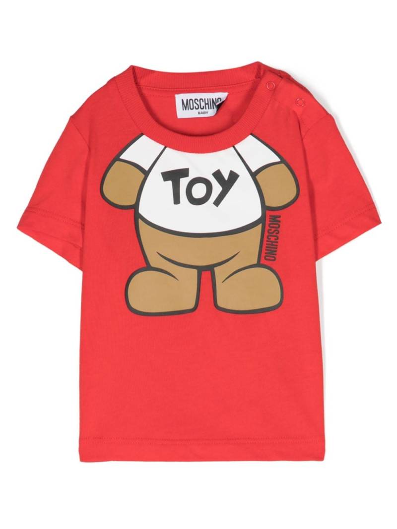 Moschino Kids Teddy Bear cotton T-shirt - Red von Moschino Kids