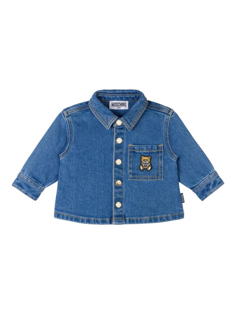 Moschino Kids Teddy Bear cotton-blend shirt - Blue von Moschino Kids