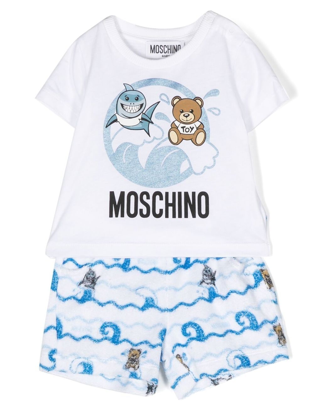 Moschino Kids Teddy Bear cotton-blend shorts - White von Moschino Kids