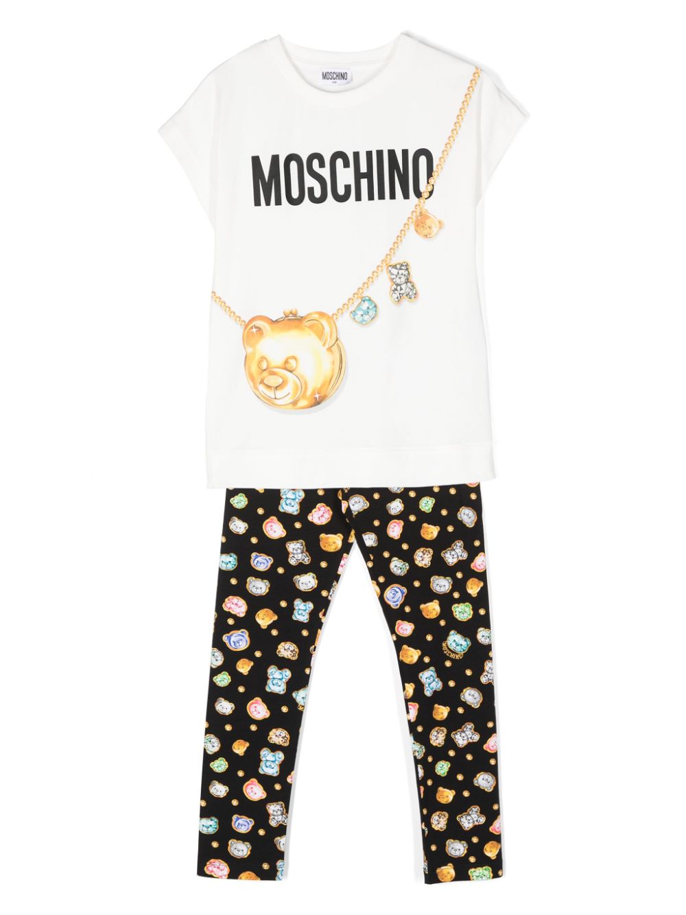 Moschino Kids Teddy Bear cotton-blend trousers - White von Moschino Kids