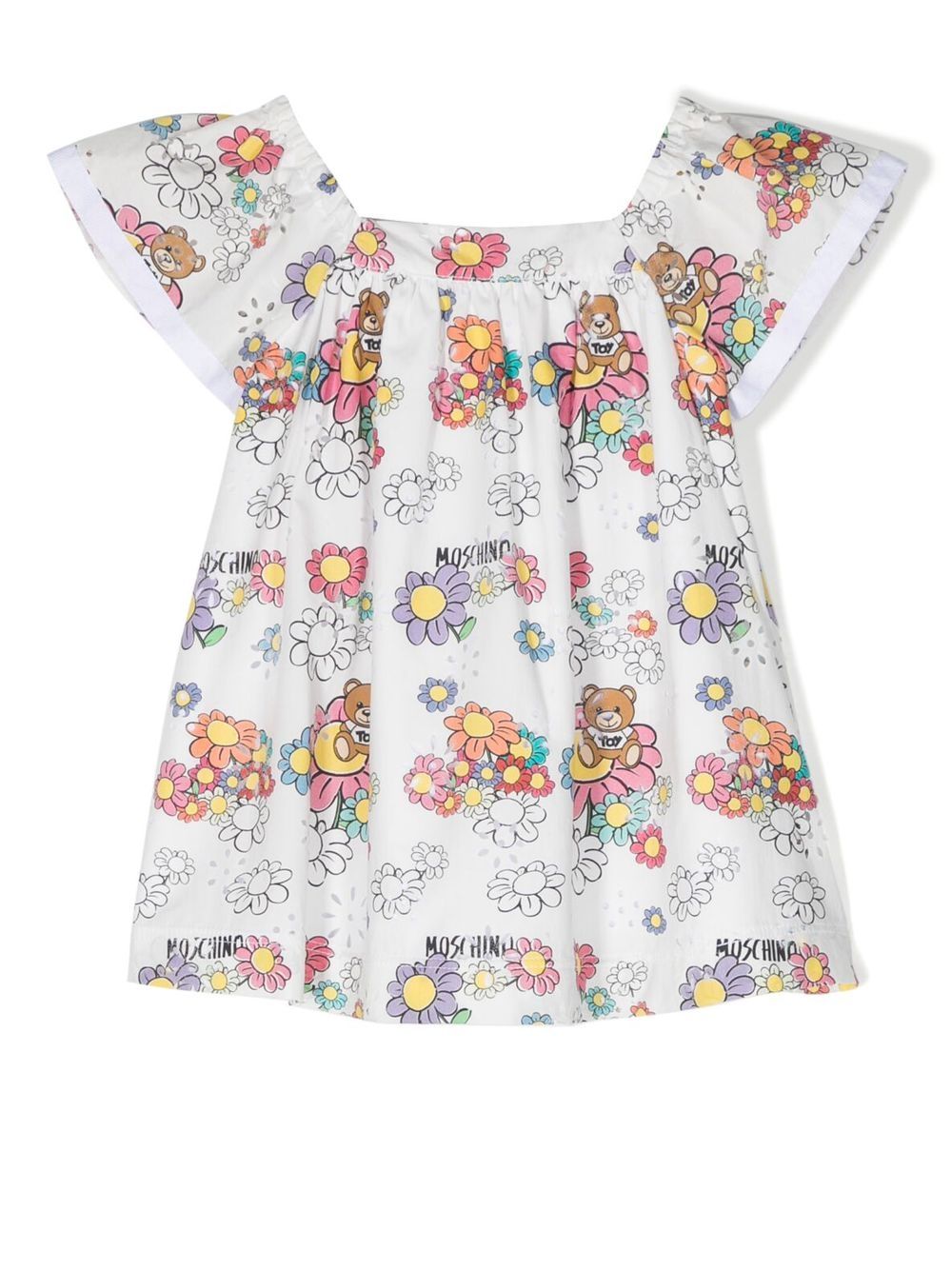 Moschino Kids Teddy Bear cotton dress - White von Moschino Kids