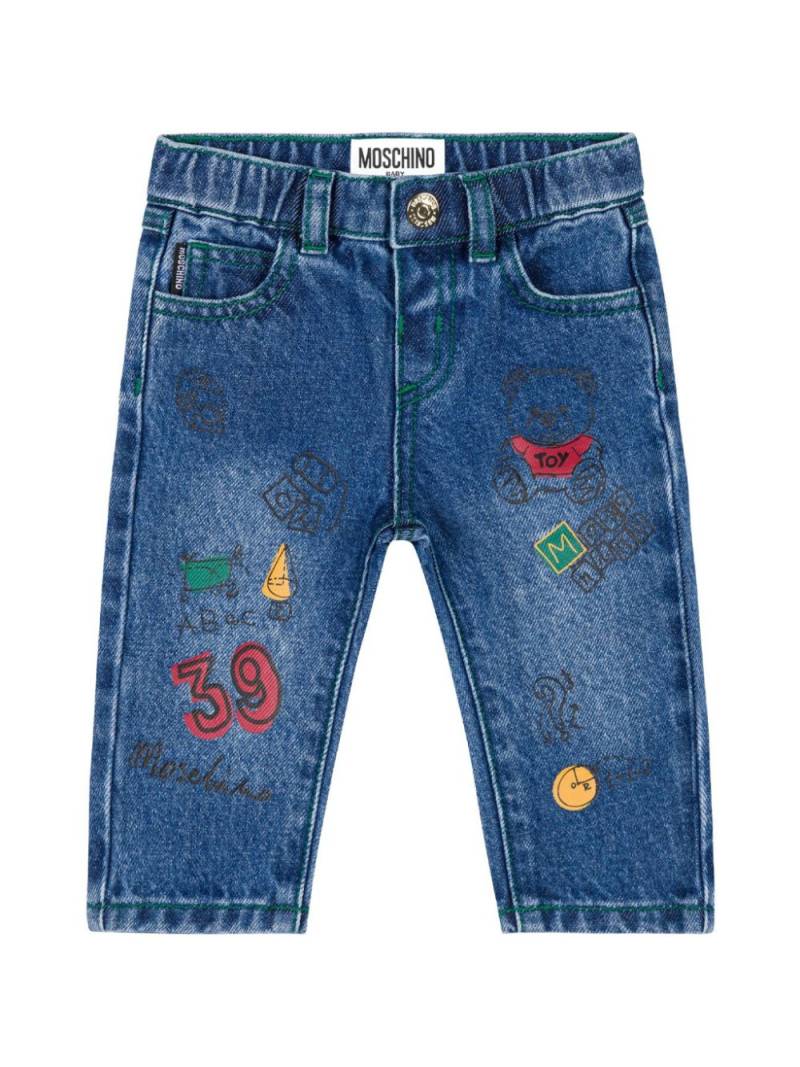 Moschino Kids Teddy Bear cotton jeans - Blue von Moschino Kids