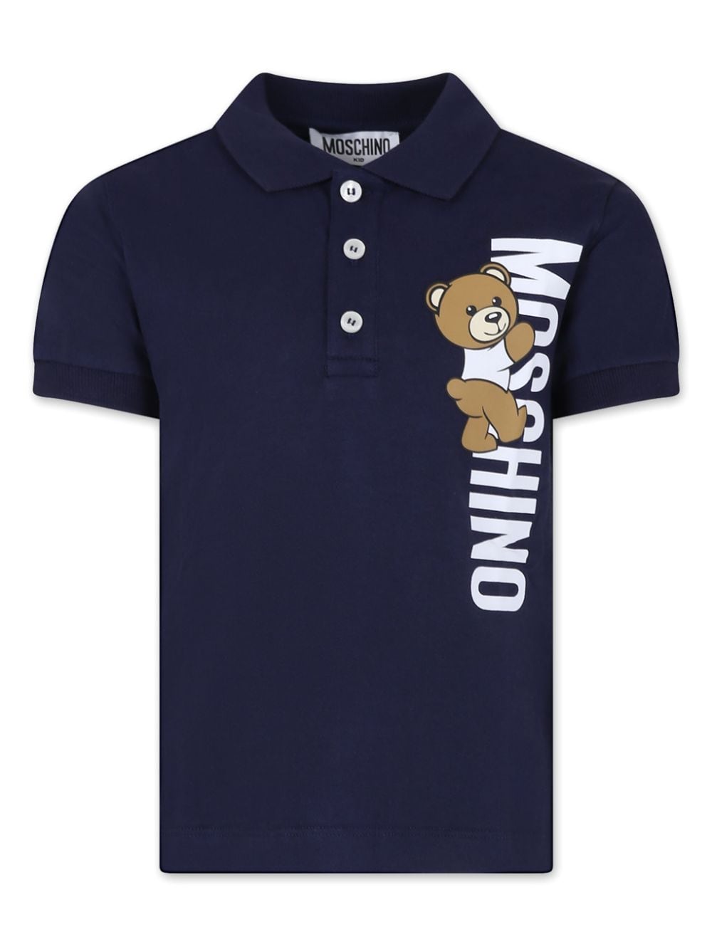 Moschino Kids Teddy Bear cotton polo shirt - Blue von Moschino Kids