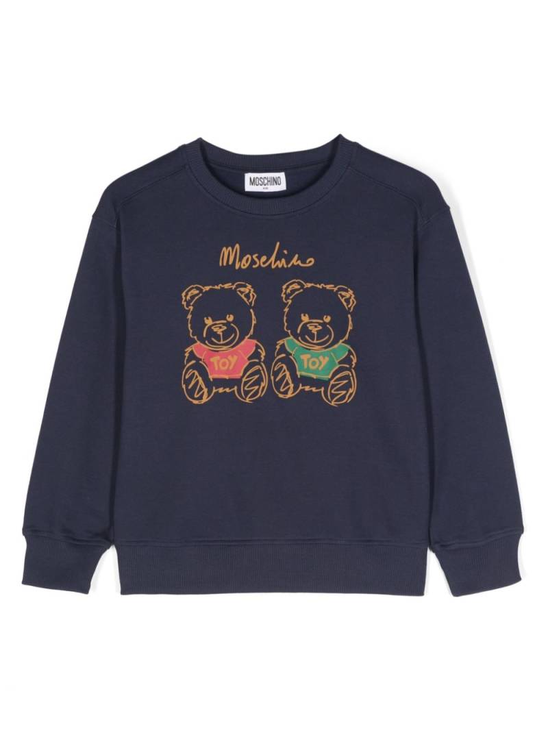 Moschino Kids Teddy Bear cotton sweatshirt - Blue von Moschino Kids