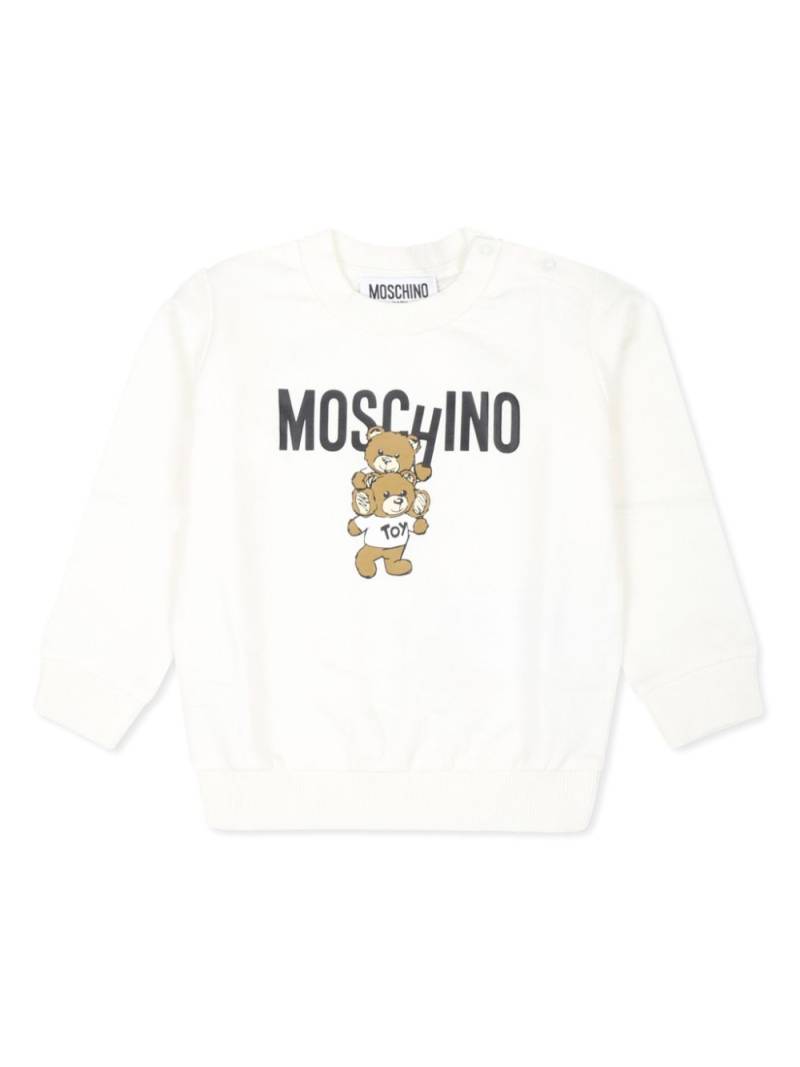 Moschino Kids Teddy Bear cotton sweatshirt - White von Moschino Kids