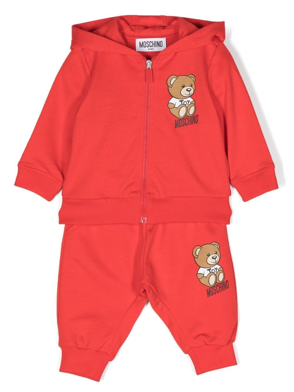 Moschino Kids Teddy Bear cotton tracksuit set - Red von Moschino Kids