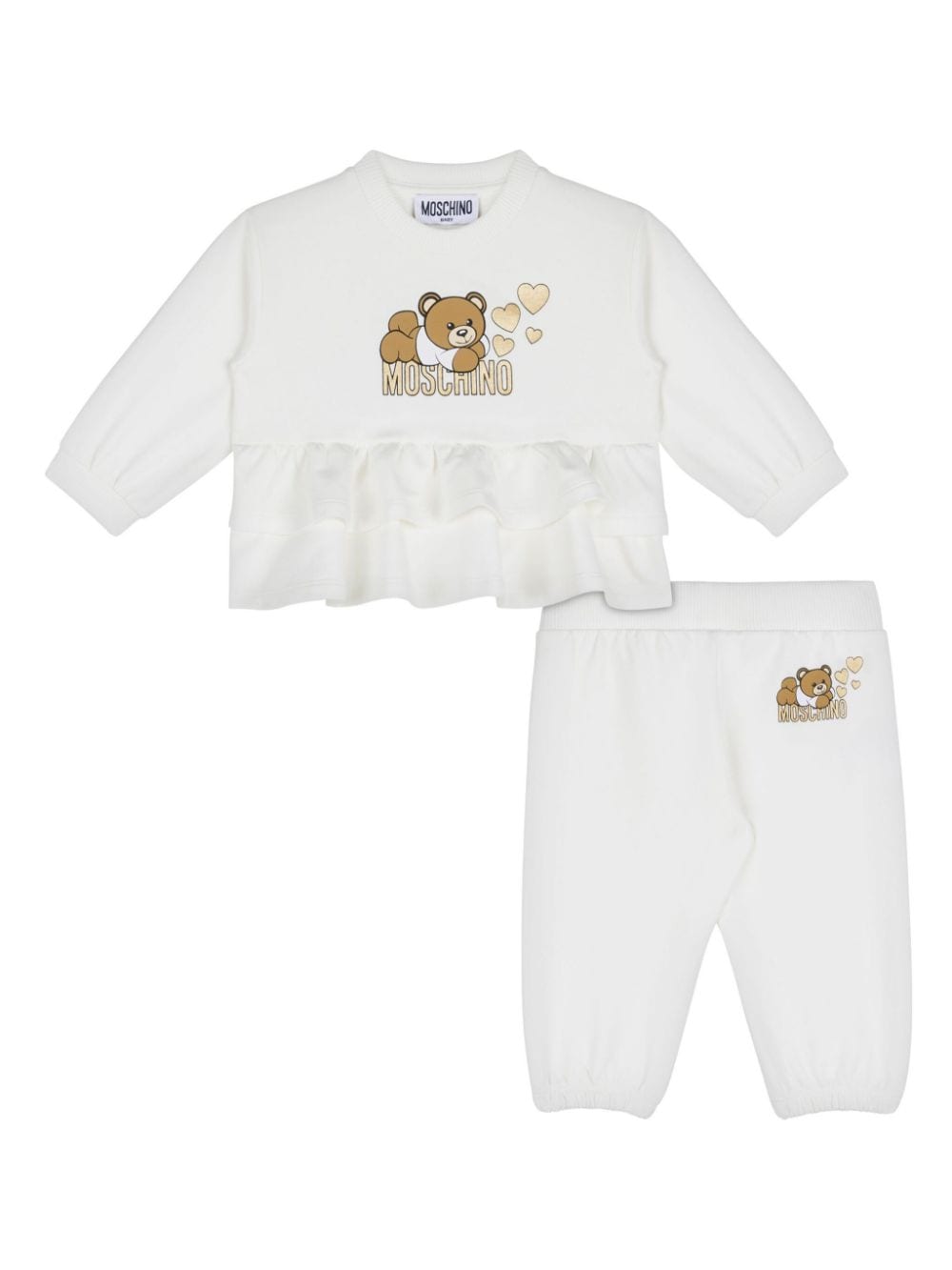 Moschino Kids Teddy Bear cotton tracksuit set - White von Moschino Kids