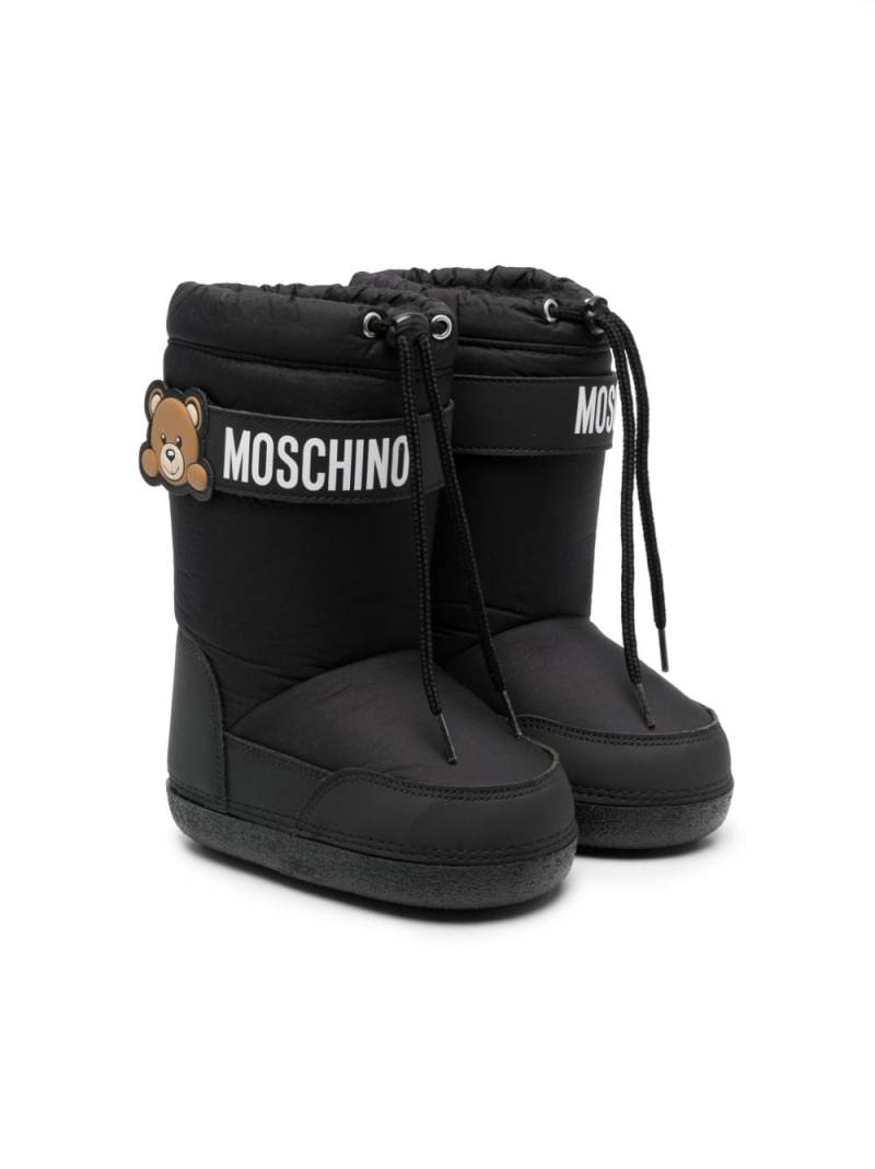 Moschino Kids Teddy Bear drawstring snow boots - Black von Moschino Kids