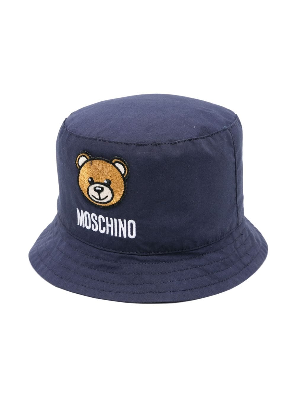 Moschino Kids Teddy Bear embroidered bucket hat - Blue von Moschino Kids