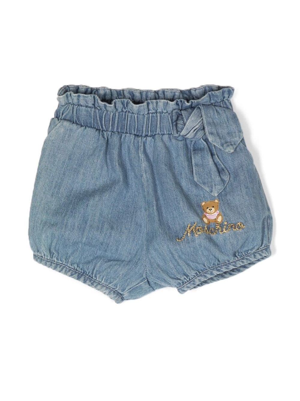 Moschino Kids Teddy Bear embroidered denim shorts - Blue von Moschino Kids