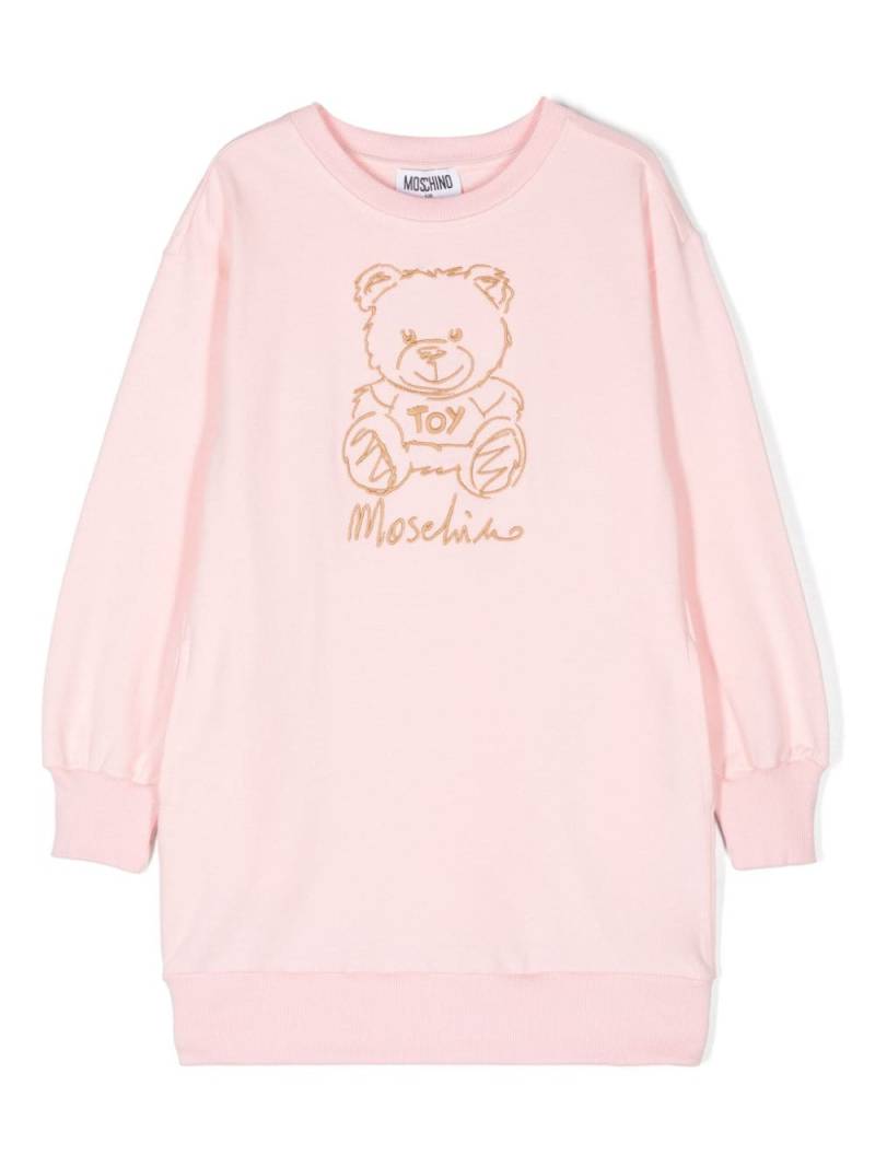 Moschino Kids Teddy Bear-embroidered sweatshirt dress - Pink von Moschino Kids