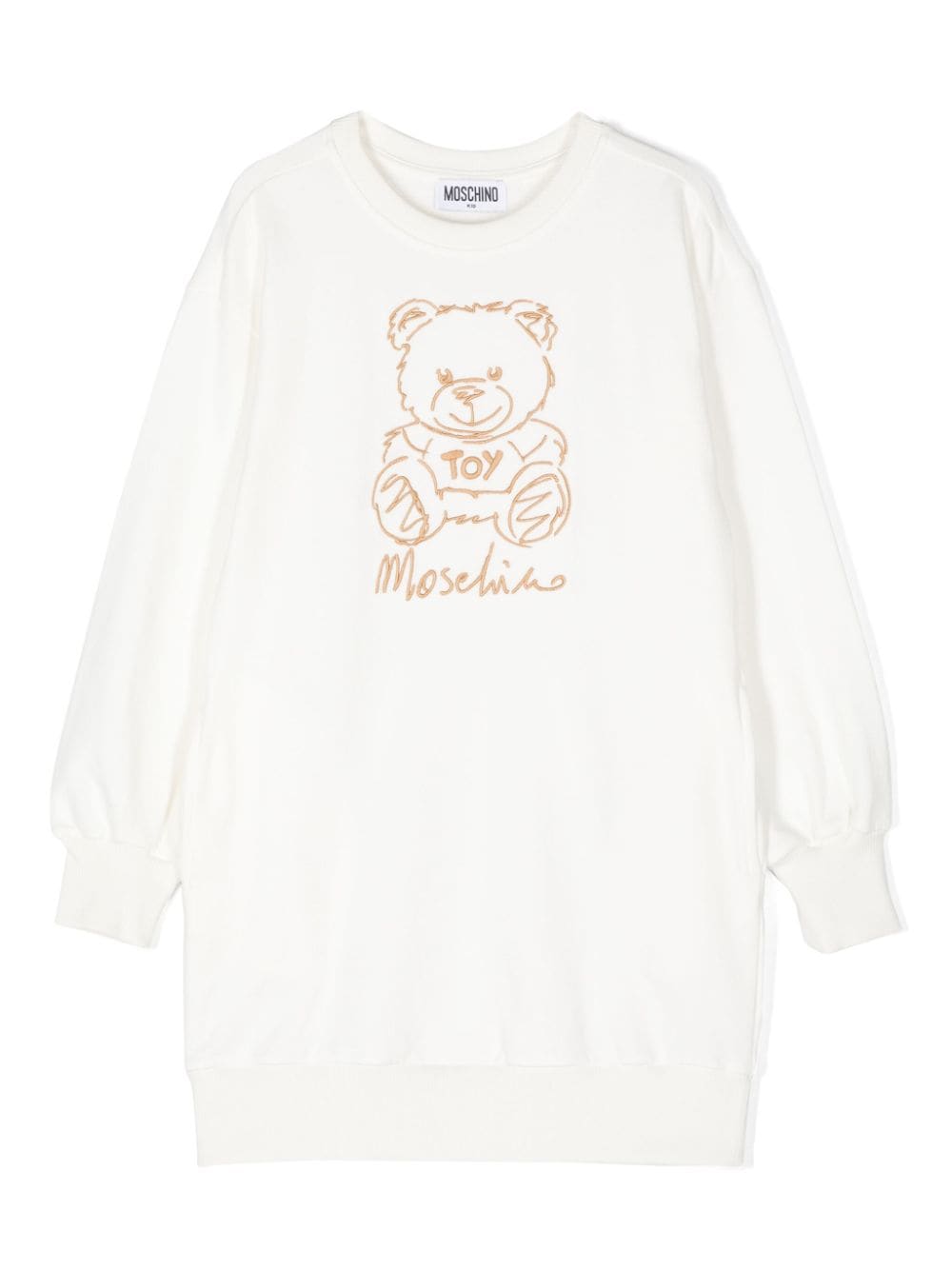 Moschino Kids Teddy Bear-embroidered sweatshirt dress - White von Moschino Kids