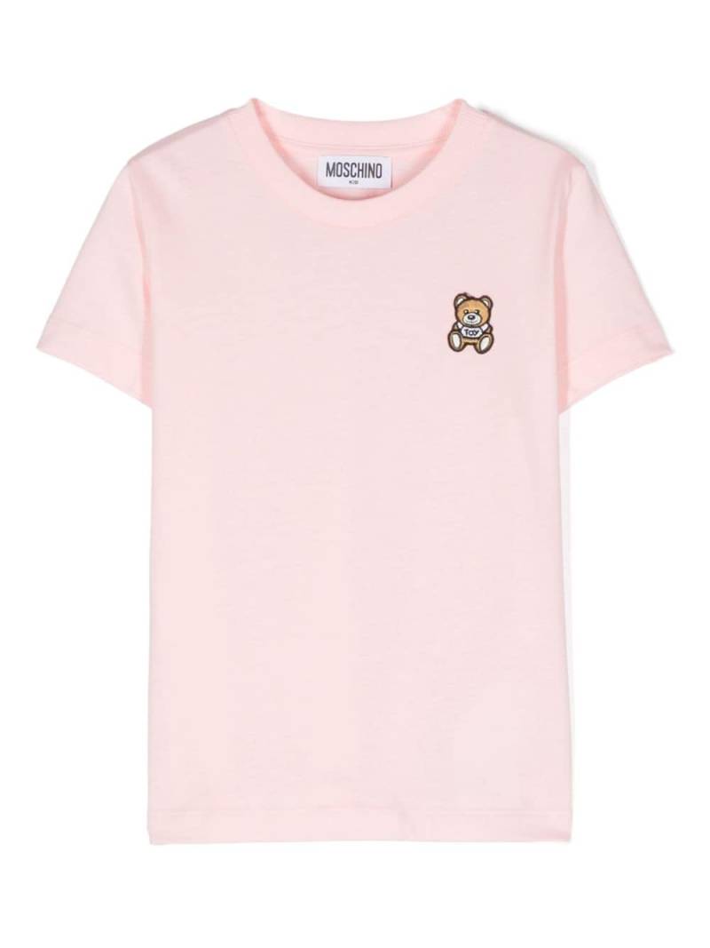 Moschino Kids Teddy Bear embroidery T-shirt - Pink von Moschino Kids