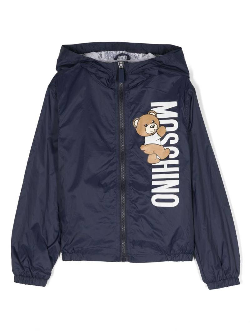 Moschino Kids Teddy Bear hooded jacket - Blue von Moschino Kids