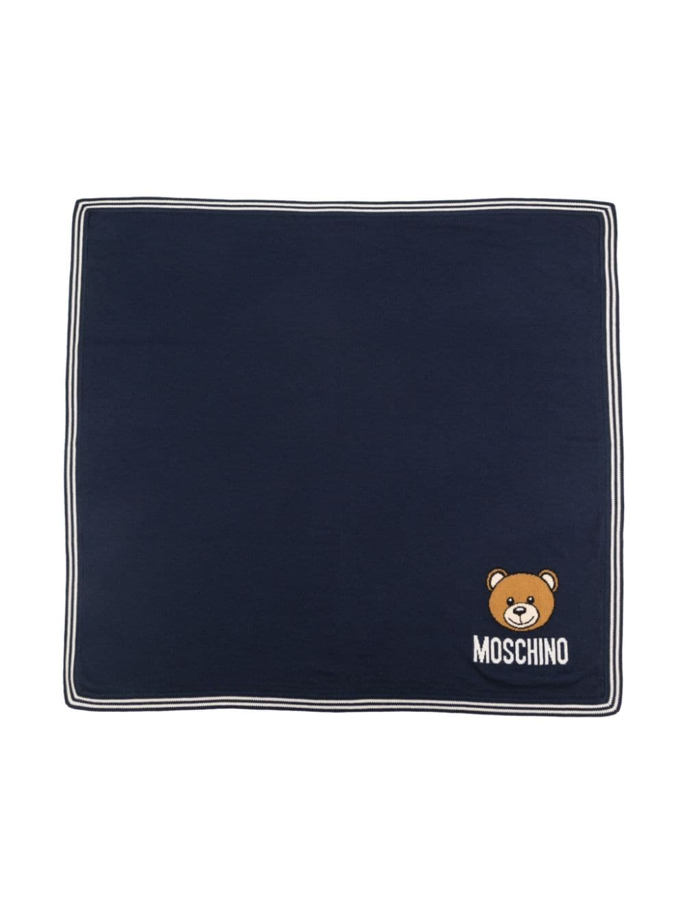 Moschino Kids Teddy Bear-intarsia blanket - Blue von Moschino Kids