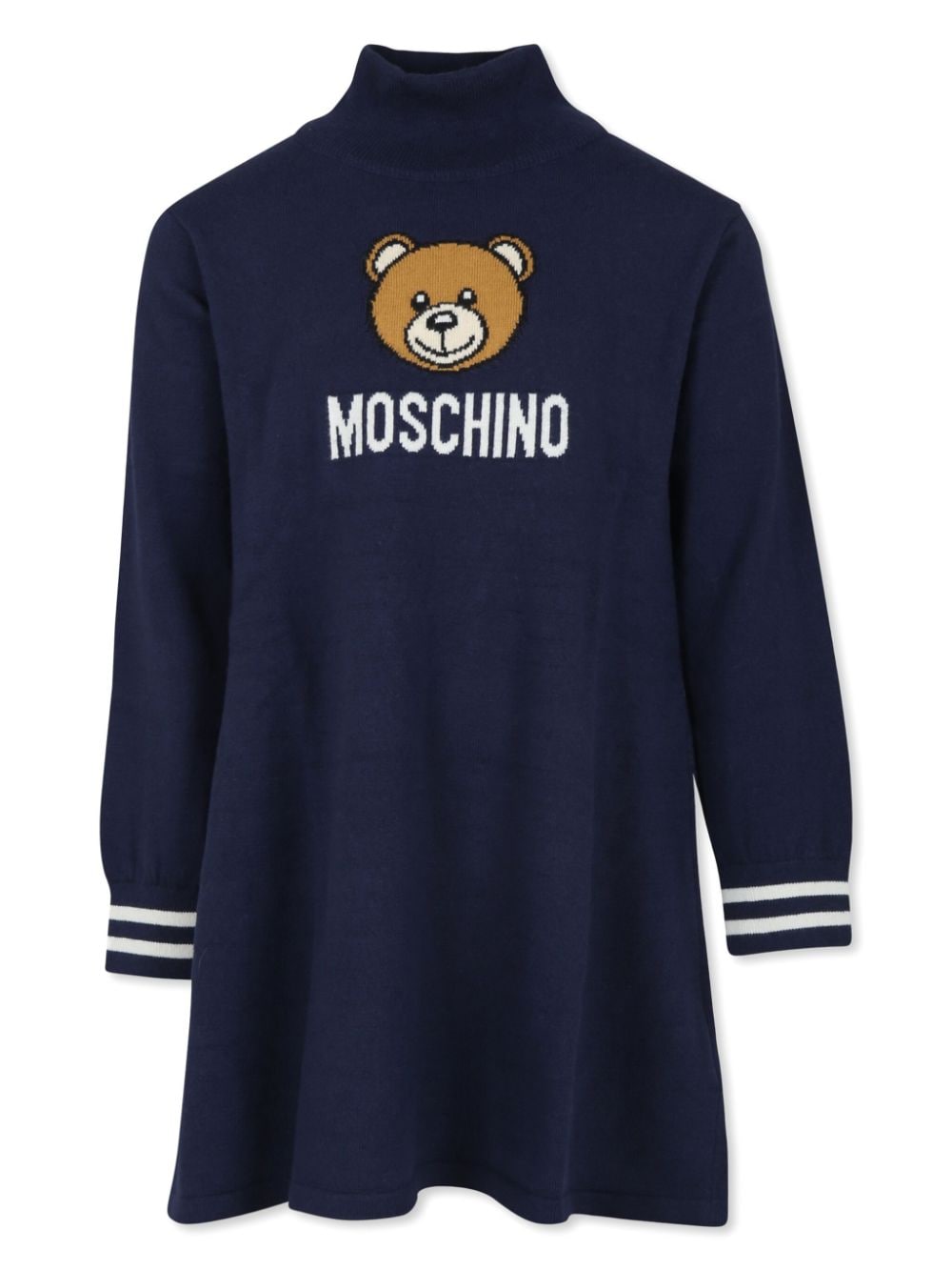 Moschino Kids Teddy Bear-intarsia knitted dress - Blue von Moschino Kids