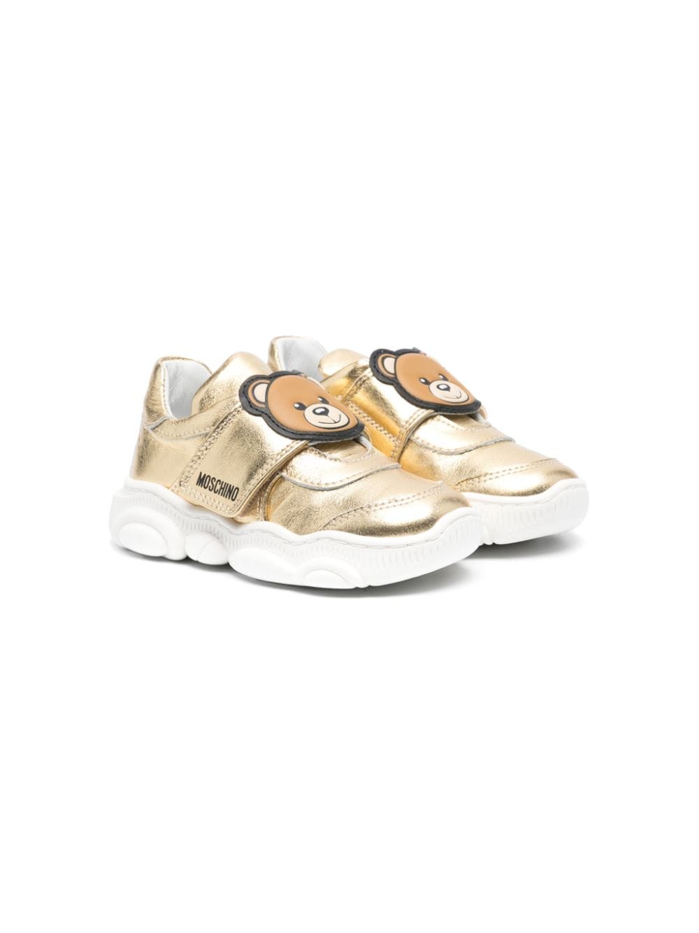 Moschino Kids Teddy Bear leather sneakers - Gold von Moschino Kids