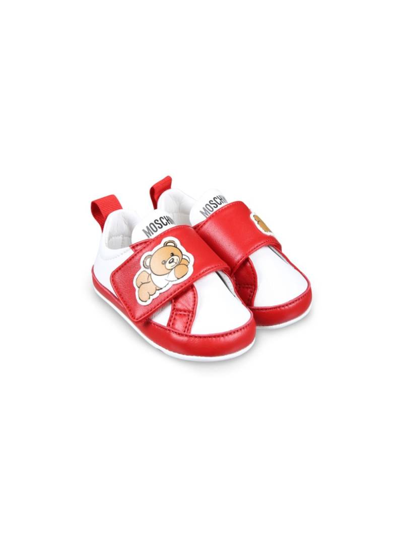 Moschino Kids Teddy Bear leather sneakers - White von Moschino Kids