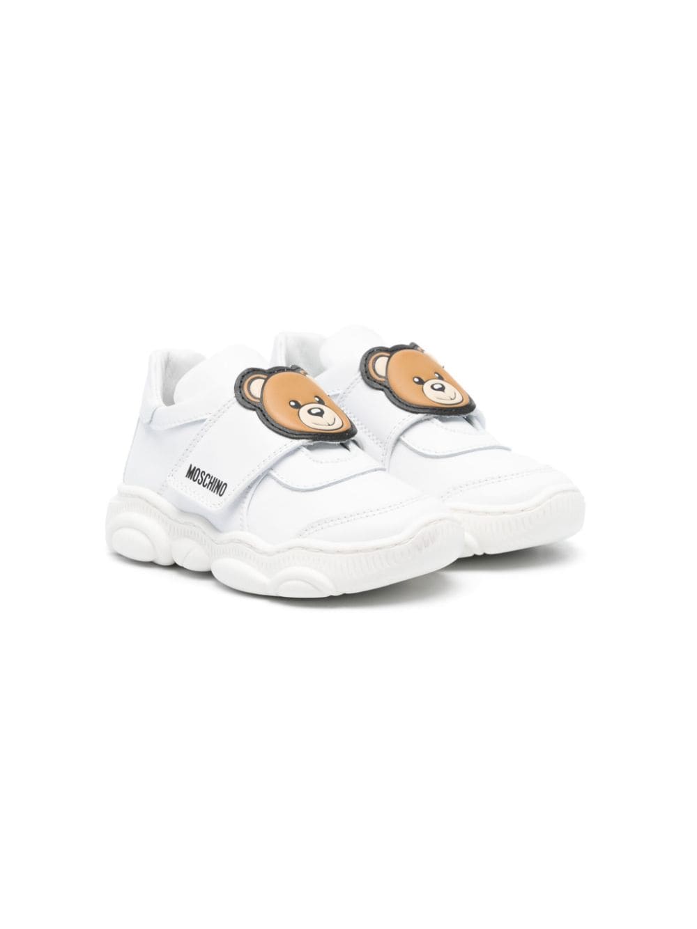 Moschino Kids Teddy Bear leather sneakers - White von Moschino Kids