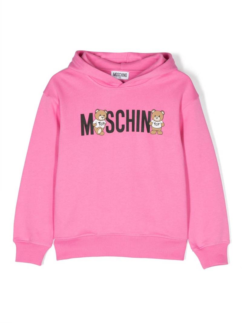 Moschino Kids Teddy Bear logo-print hoodie - Pink von Moschino Kids