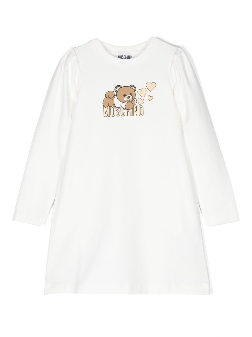 Moschino Kids Teddy Bear logo-print jersey dress - White von Moschino Kids